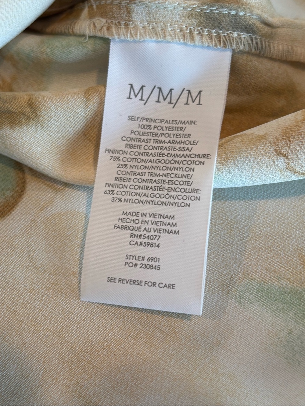 Silky Floral Lace V-Neck Tank Top - Beige/Green med Misty Top  6901 - Picture 7 of 7